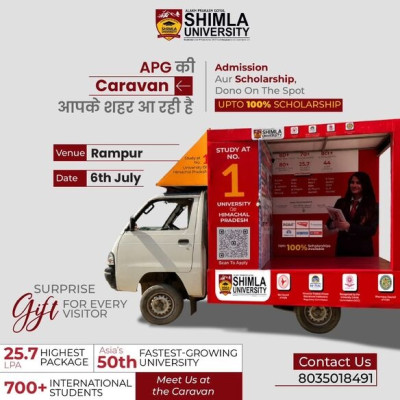 शिमला विश्वविद्यालय (एपीजी) का ‘एडमिशन कैरावान’ प्रदेशभर में, विभिन्न जिलों में विद्यार्थियों को मिलेगा ऑन-द-स्पॉट प्रवेश मार्गदर्शन