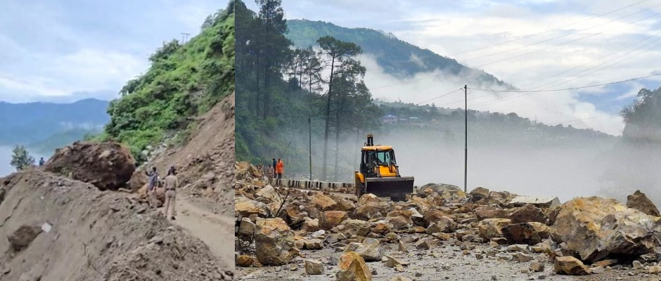 मंडी में भूस्खलन के बाद चंडीगढ़-मनाली नेशनल हाईवे बंद, ऊना में स्कूल-कॉलेजों की छुट्टी